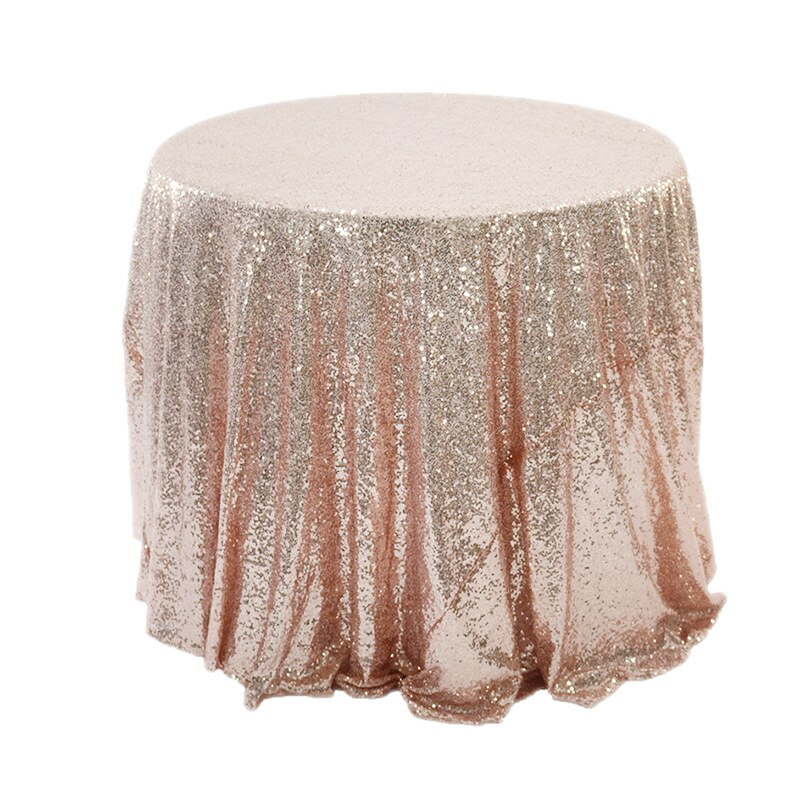 Table Cover Wedding Party Round Table skirt Sequin Tablecloth Rectangular stretche Table Skirt Cloth Glitter Table Home: 3 / 60cm