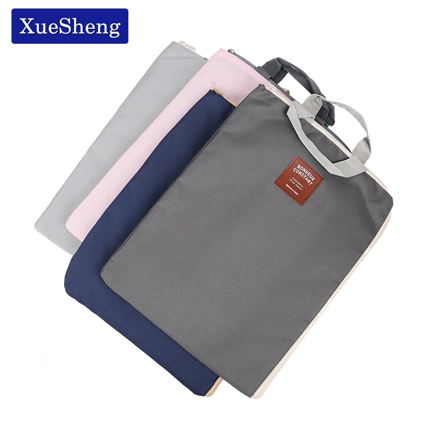 1 PC Korean Simple Solid A4 Big Capacity Document Bag Business Briefcase Storage File Folder for Papers Stationery Student