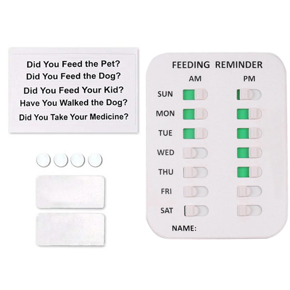 Pet Dog Cat Feeding Reminder Pet Feeding Chart Elderly Sticker Daily Indication Chart 3 Times A Day Reminder For Puppy/Kids/Old