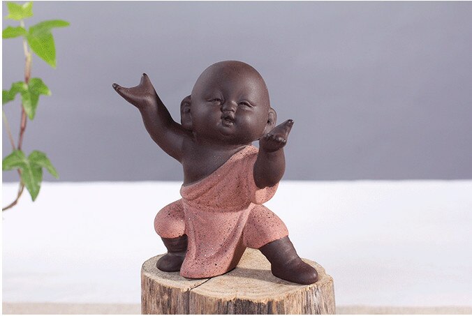 Thé d'argile pourpre jouet pour animaux de compagnie à la main Maitreya bouddhiste moine sable thé ensemble pour cuisine thé accessoires chinois thé outils en céramique