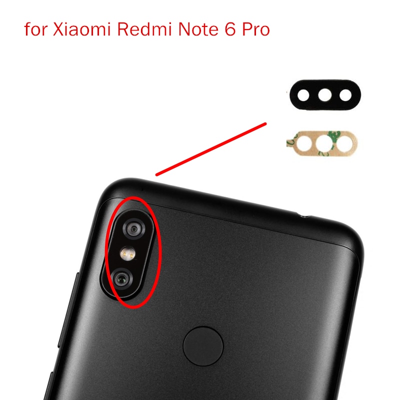 3 stks/partij voor Xiaomi Redmi Note 6 Pro Terug Camera Glazen Lens Belangrijkste Rear Camera Lens met Lijm Redmi Note6 pro Reparatie Onderdelen