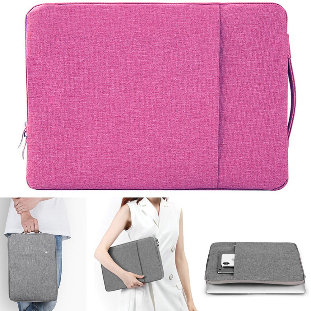 Datorfodral notebook väska påse fallet för macbook air 11 13 12 14 15 13.3 15.4 15.6 för lenovo asus / yta pro 3 pro 4: Skrikrosa / 15.6 tum