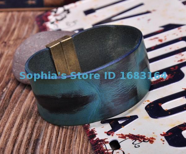 Populaire Blauw Lederen Hennep Vriendschap Manchet Armband Polsband Mens
