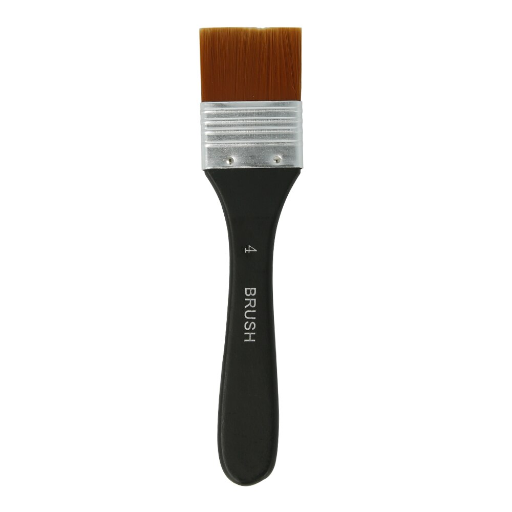 Flat Paint Brush Nylon Trim Art Paintbrush Wooden Handle for Gesso Stains Glues Varnishes Paint Wall Painting: No.4