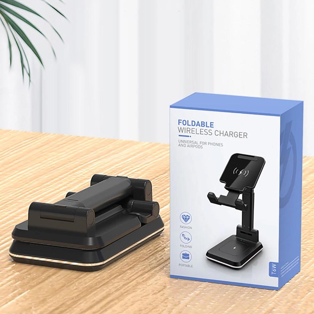 10W Caricatore Senza Fili Del Basamento Telescopico Desktop Staffa di Telefono Qi Wireless di Ricarica Supporto Del Telefono Delle Cellule per il iPhone Xiaomi Samsung