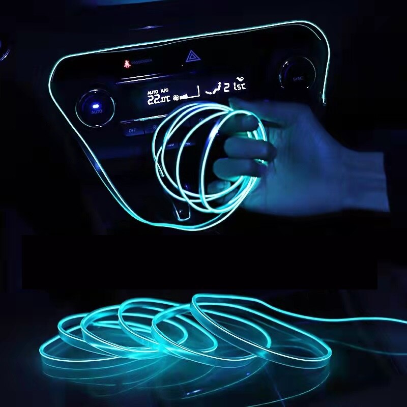Tiras de iluminación Interior LED de neón para coche, control de cable de unidad de cigarrillos, adaptador de enchufe USB, controlador, tira de luz Led para coche
