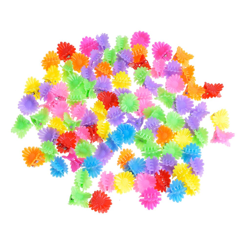 Hair Clips Mini Claw Clip Accessories For Girls 100Pcs Sunflower,Butterfly,Scallop,Square: XRK