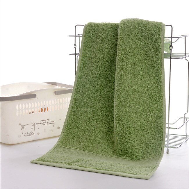 Zhuo mo egyptisk bomuld ansigt håndklæde badeværelse ensfarvet sports håndklæde 5- stjernet hotel hjemmebrug 36*76cm ansigt håndklæder: Grøn