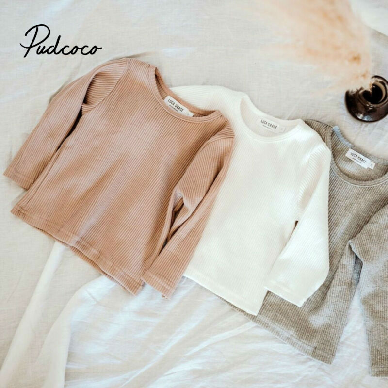 Märke höst vinter bebis tjejer pojkar tröja randig bomull söta barn toppar tjejer pojkar tröja