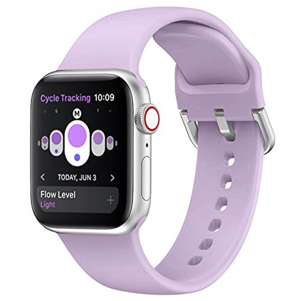 Yayuu Sport Zachte Siliconen Band voor Apple Horloge Serie 4/3/2/1 Band voor horloge 38/42/40/44mm armband horlogeband pulseira: Purple