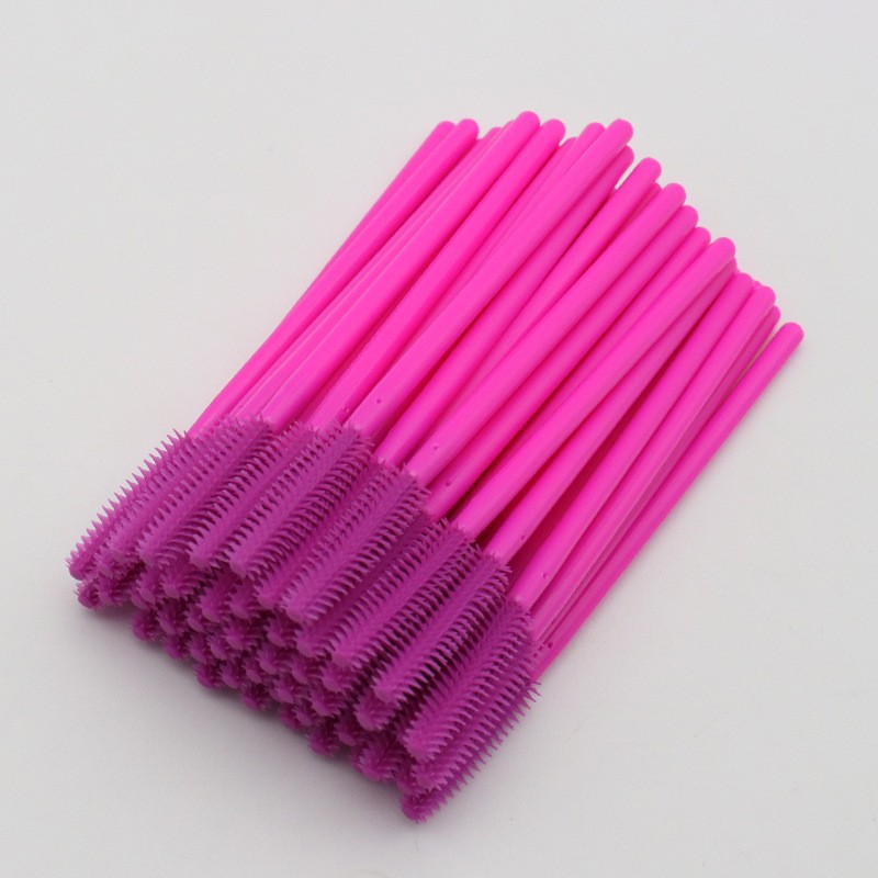 50 Stuks Siliconen Wimper Borstel Mascara Wands Applicator Wenkbrauw Kam Staaf Spoolies Borstels Lash Extension Supplies Makeup Tools: Black