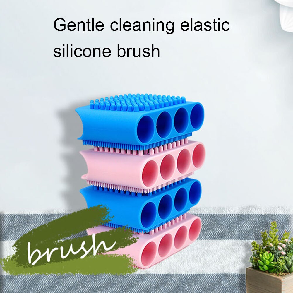 Take a bath Silicone Brush Silicone Finger Silicone Brush Grooming Hair Car Insulated Kitchen Helper Bath Brush Cuticle Brush