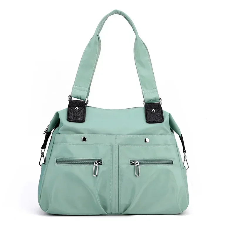 Tote taske håndtaske skuldertaske til kvinder nylon vandtæt stor kapacitet shopping crossbody taske dame messenger tasker håndtasker: Blå