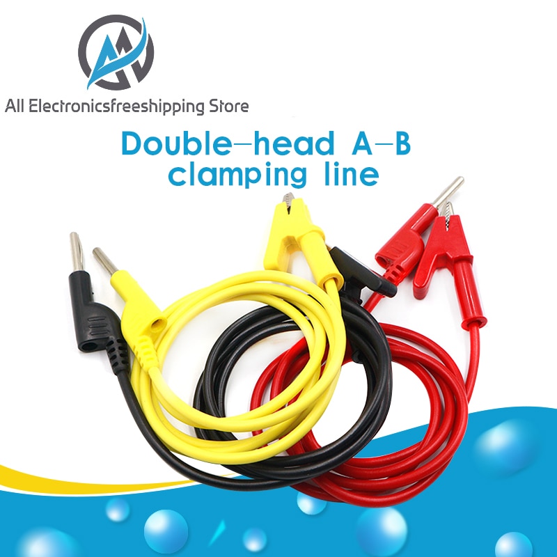 1Pcs 1M 4Mm Banana Banana Plug Test Kabel Lood Voor Multimeter Rood Geel Zwart Blauw Groen 5 Kleuren