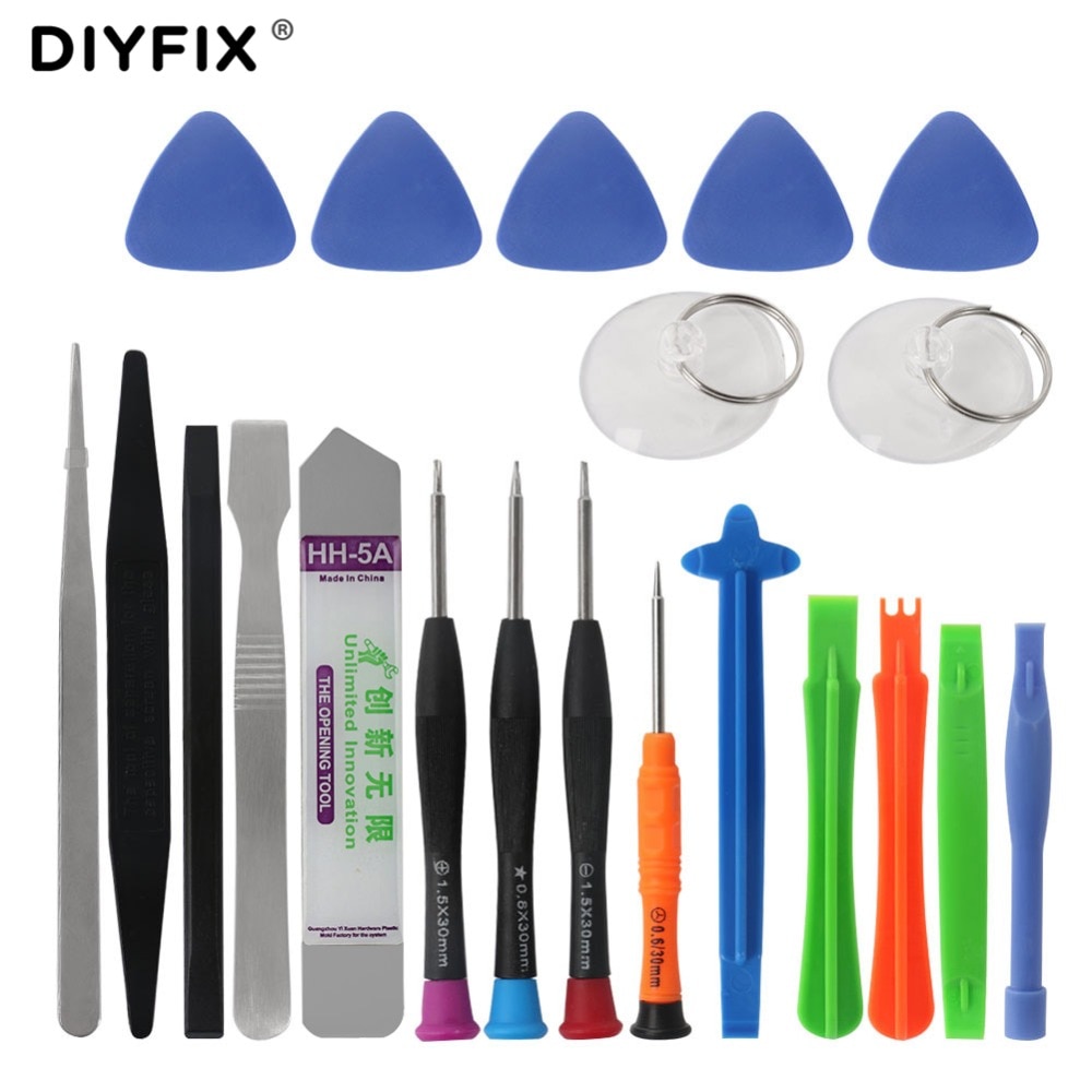 DIYFIX 21 in 1 Mobiele Telefoon Reparatie Tools Kit Spudger Pry Opening Gereedschap Schroevendraaier Set voor iPhone X 8 7 6S 6 Plus Handgereedschap Set