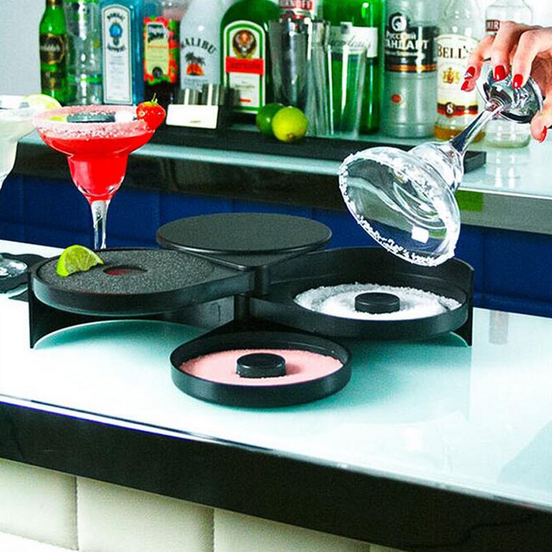 3 -lags bartender abs værktøj cocktail tilbehør glas rimer roterende salt hjemme praktisk bar lime juice sukker holdbart