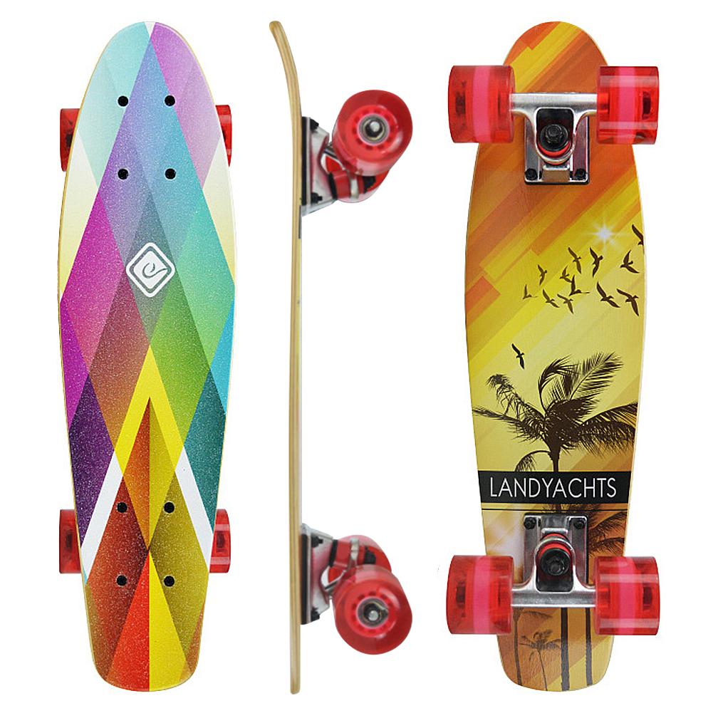 22 Inch Maple Skateboard With 4 Wheels 7 Layer Maple Deck Colorful Skateboard For Kids Beginners