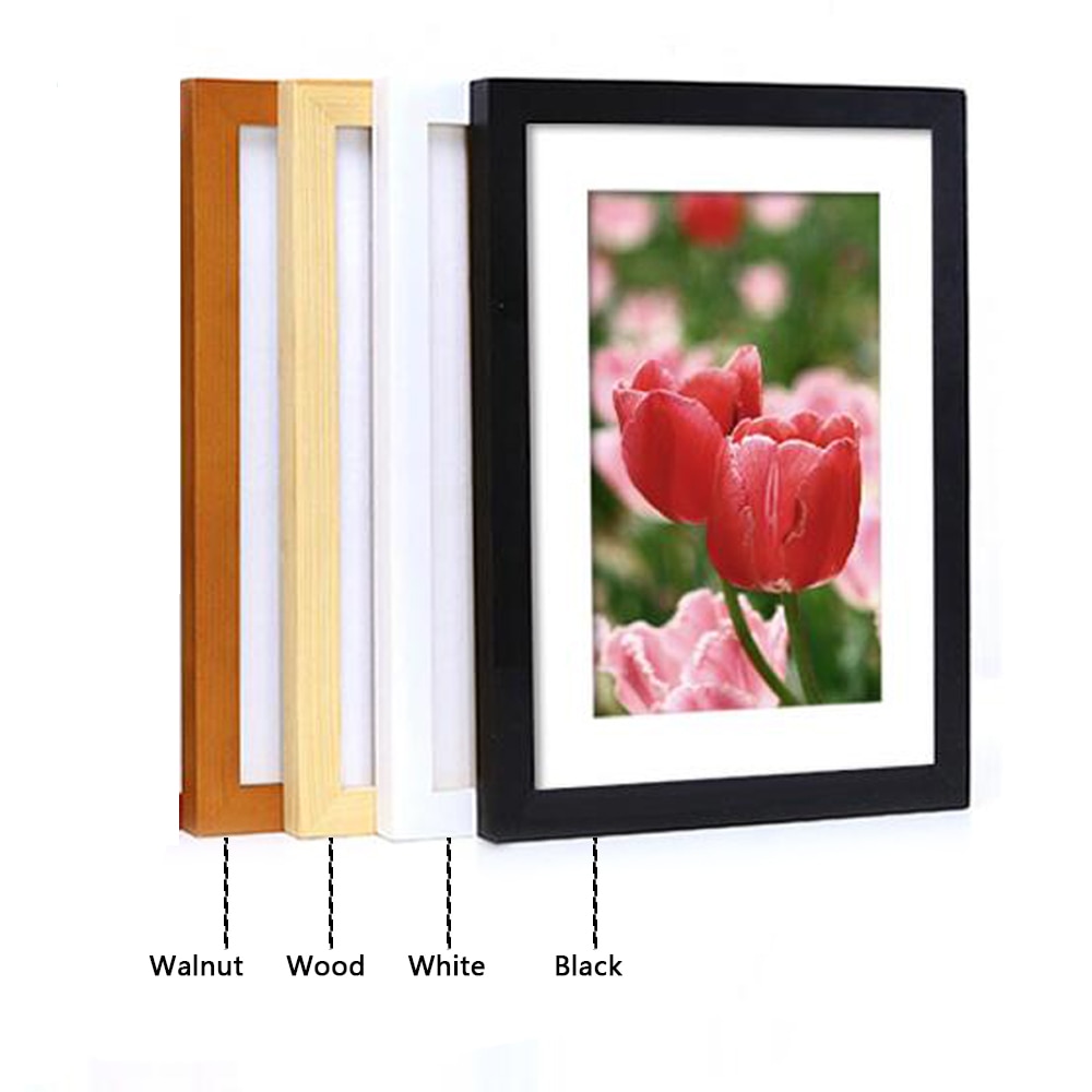 Nordisk enkel træ fotoramme a4 6 tommer sort hvid farve billedrammer ...