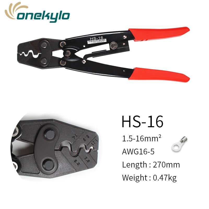 Japanese Crimping Pliers Cable Lug Crimper Tool Bare Terminal Wire Plier Cutter 0.5-38mm2 Crimping tools pliers: HS-16