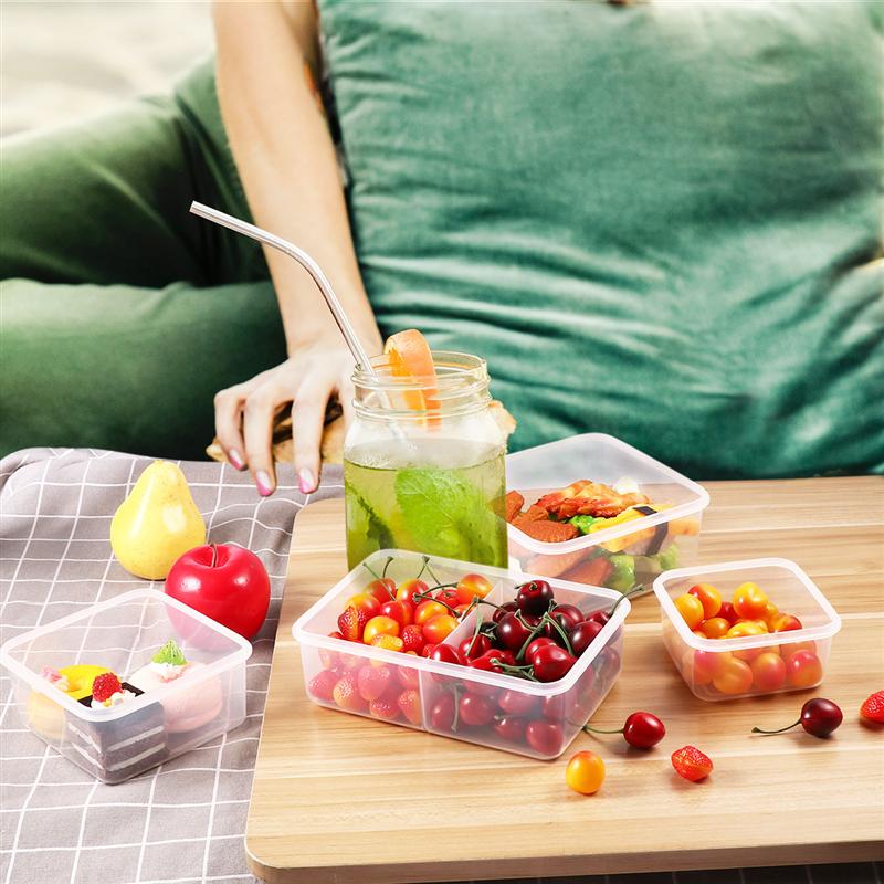 4PCS Transparent Simple Food Storage Containers Set for Home Store Restaurant Four piece plastic food preservation box