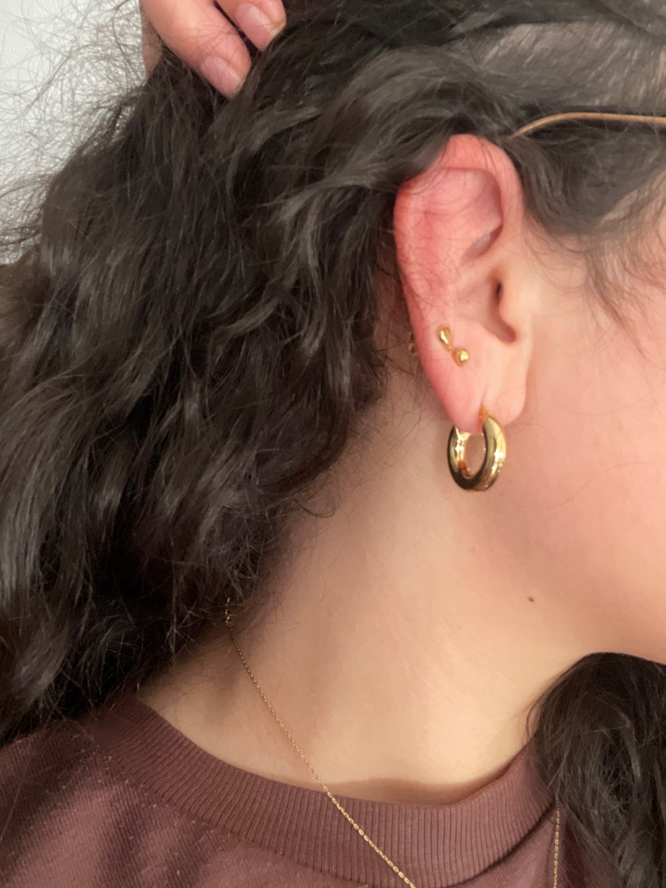 CANNER-pendientes de aro redondos y gruesos con hebilla de oreja lisa de acero inoxidable para mujer, aretes Piercing, joyería de de de 20/25/30mm