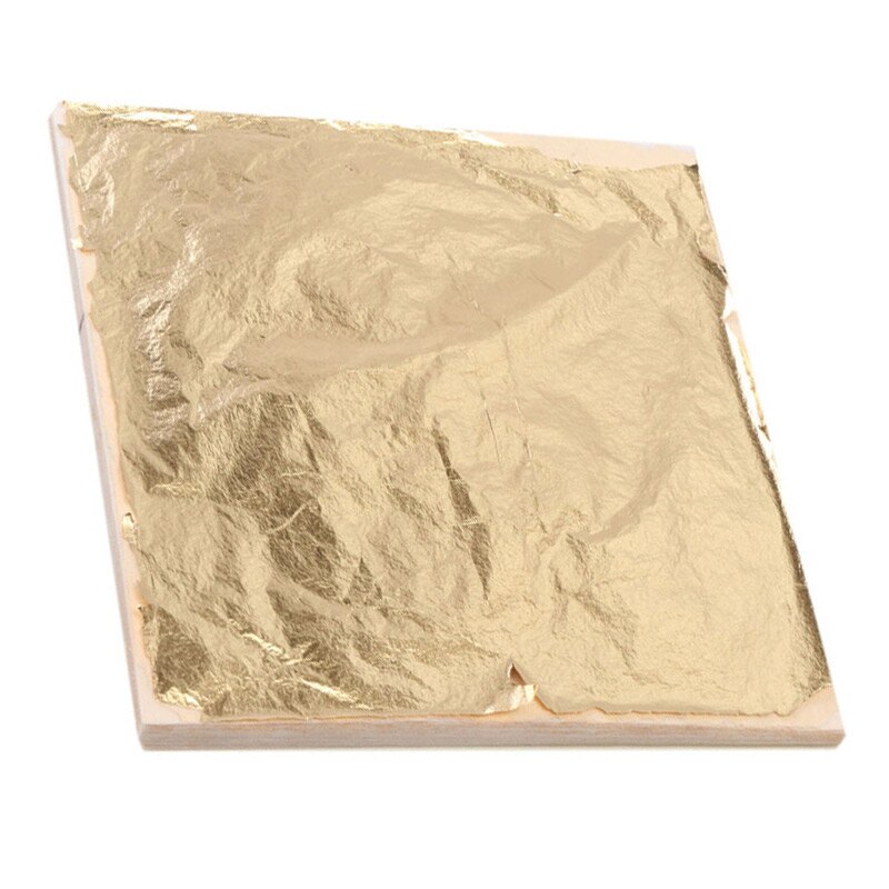 100Pcs 14X14Cm Art Craft Papier Imitatie Gold Sliver Koperen Blad Bladeren Vellen Folie Papier Voor Vergulden diy Ambacht Decoratie: Goud