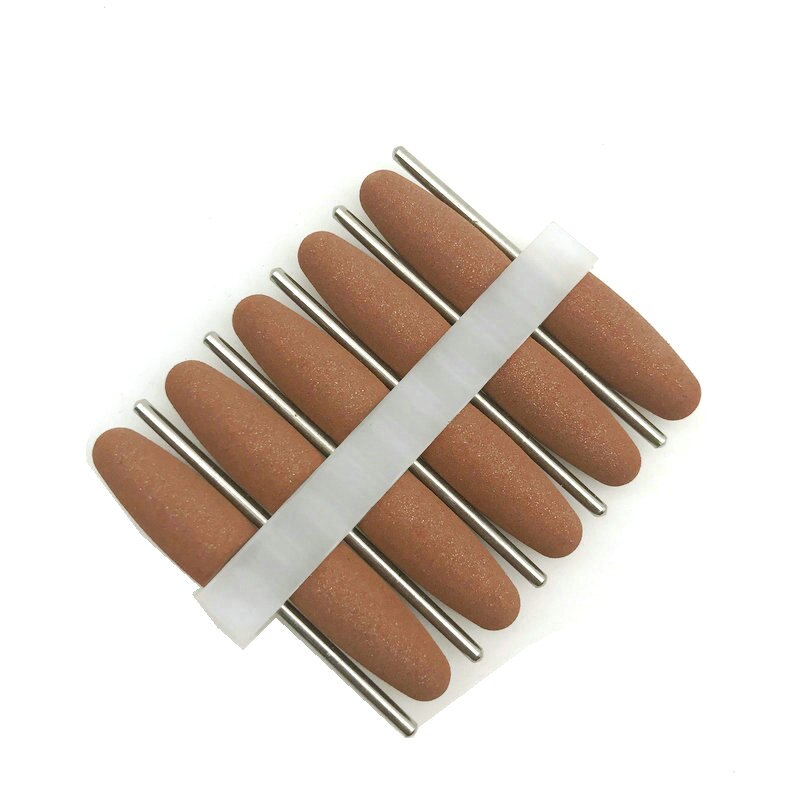 10 stk silikonegummi dental poleringsmaskine slibemaskiner neglebor til elektrisk manicure og oral indledende poleringsbor: Brun