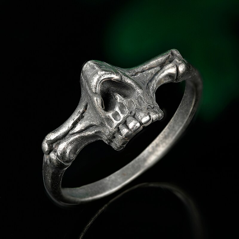Esthetische Gothic Vintage 316L Rvs Cool Skull Mannen Vinger-Ring Punk Rock Bebaarde Biker Sieraden Kerst Accessoires
