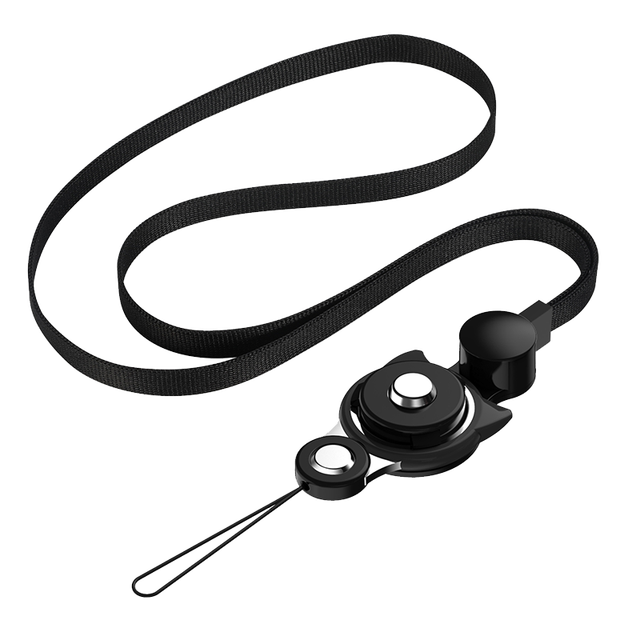 Kawaii Lanyard Riem Voor Telefoon Leuke Kat Vinger Ring Lanyard Voor Mobiele Telefoon Neck Touw Smartphone Accessoires: M05 Black