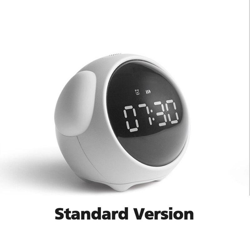 Xiaomi – réveil numérique LED multifonction, avec Expression mignonne, lumière contrôlée par la voix, thermomètre de chevet, meilleur: 01 Basic white