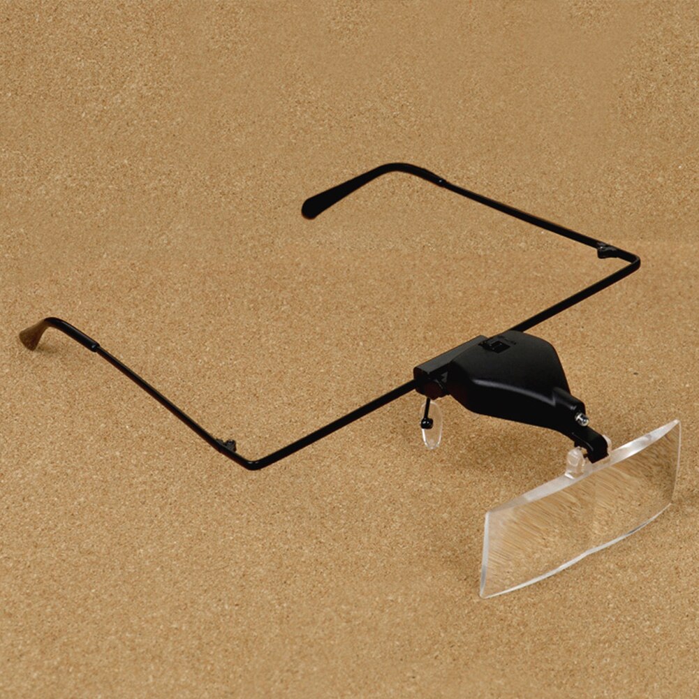Opvouwbare draagbare bril met led-licht, optische lens, horlogeleesgereedschap, verstelbare loep, hoofdband, vergrootglas voor brillen, metalen frame