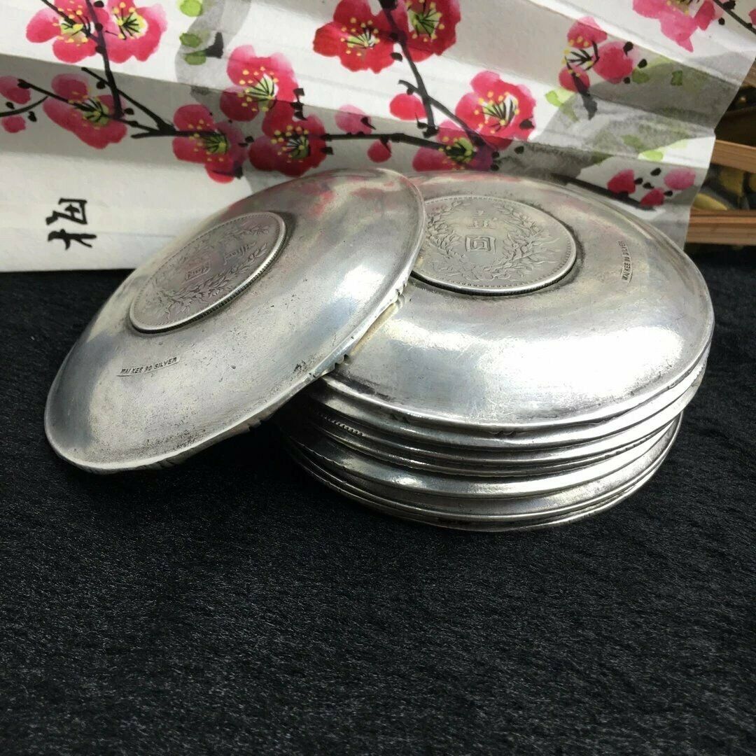 China OLD Tibetan silver Chinese Zodiac plates