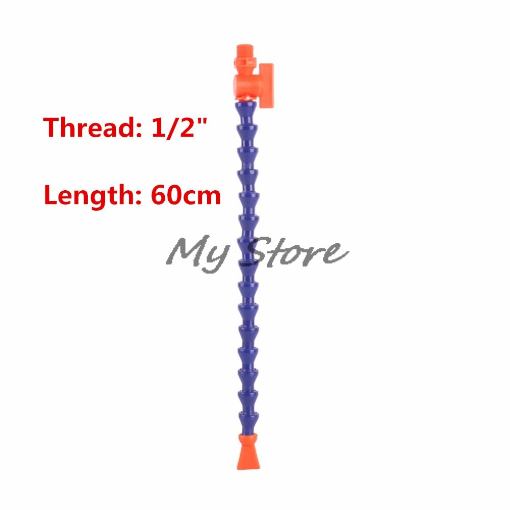 1/4'' 3/8" 1/2" Light Machine Bamboo Oil Coolant Pipes Blue Round Nozzle Water Cooling Flexible Oil Coolant Hoses Plastic: 04 x 60mm  Flat
