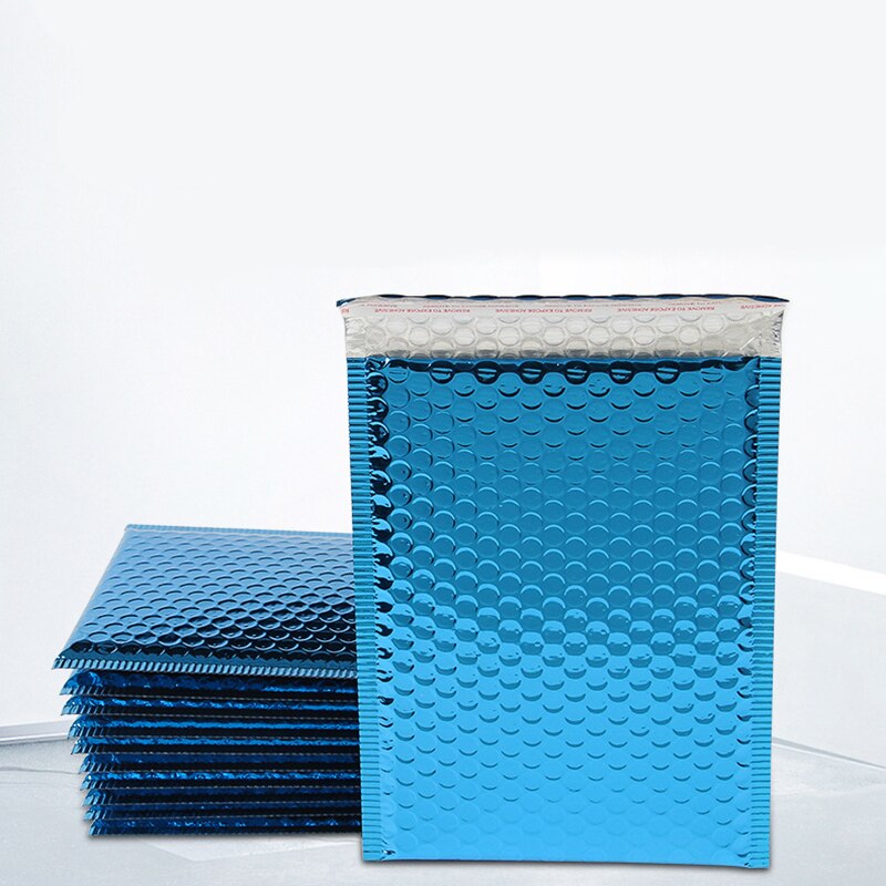 50Pcs Bubble Mailers Blue Aluminized Film Bubble Envelopes Thicken Bags With Bubble Waterproof Bags 15x13cm/18x23cm