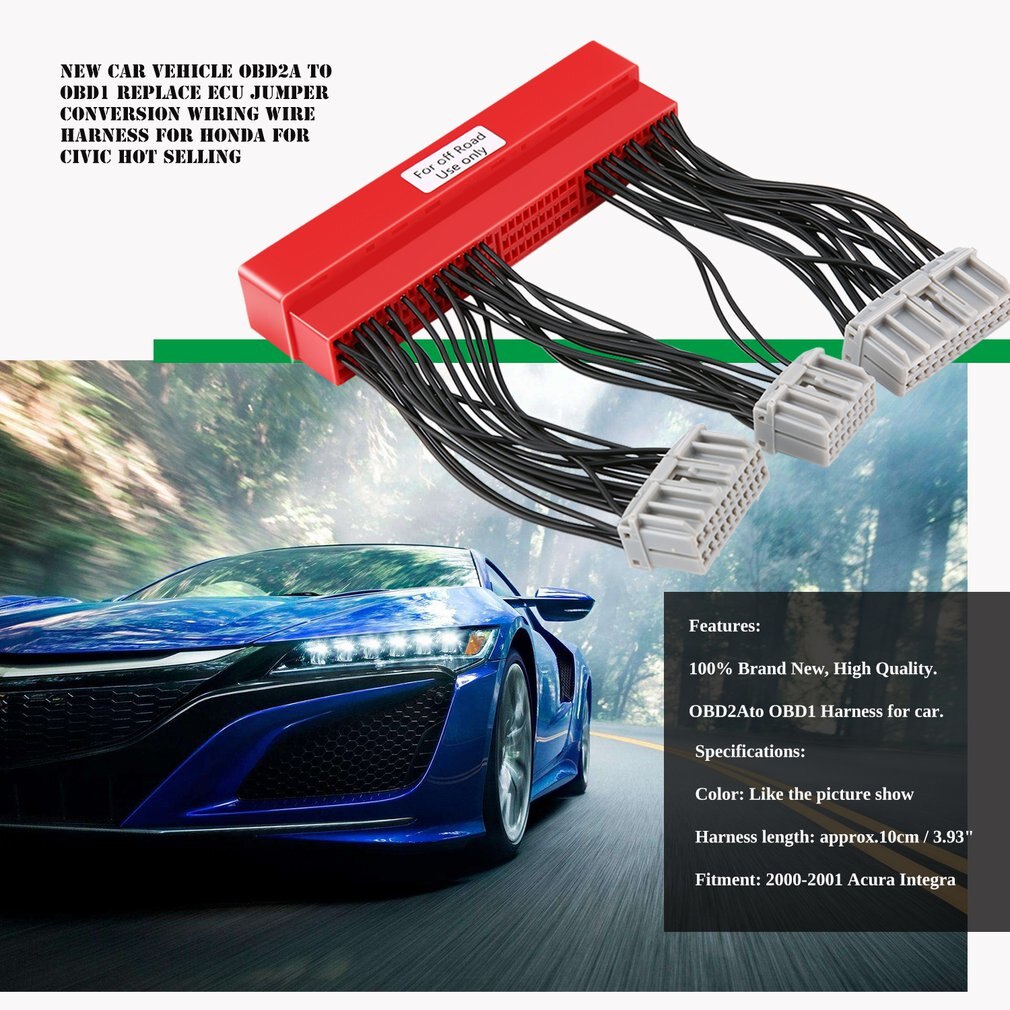 Newest OBD2A to OBD1 or OBD2B to OBD1 Harness Car Vehicle Replace ECU Jumper Conversion Wiring Wire Harness For Honda For Civic