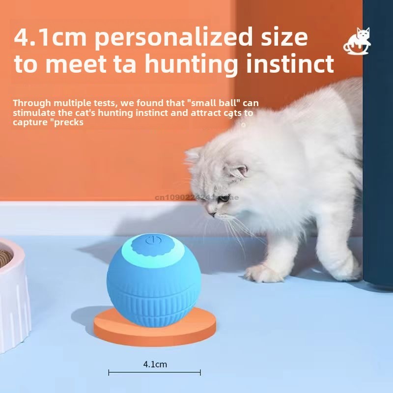 Interactief kattenspeelgoed, automatische rollende bal met staart, oplaadbaar interactief speelgoed voor huisdieren, intelligente muis voor katten