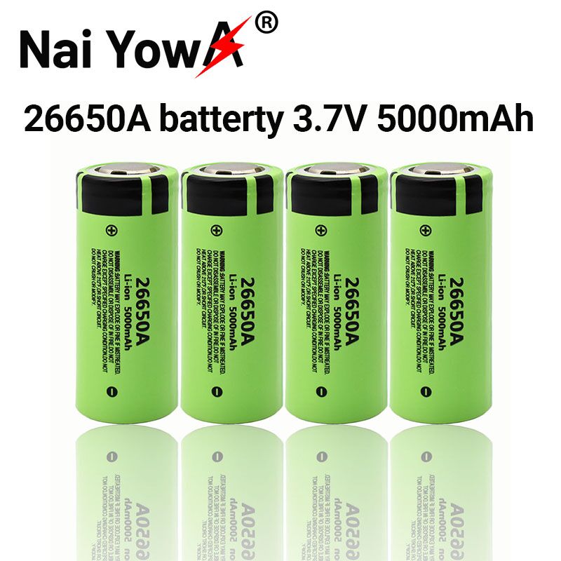 Original 26650a 3.7v 5000mah bateria de alta capacidade 26650 20a bateria de energia bateria de íon de lítio recarregável para brinquedo lanterna