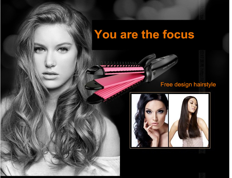 3 in 1 Styling Tool hair curler Multi Straightener Hair Curling Iron Brish Hair Styler Wavy Roller magic curler