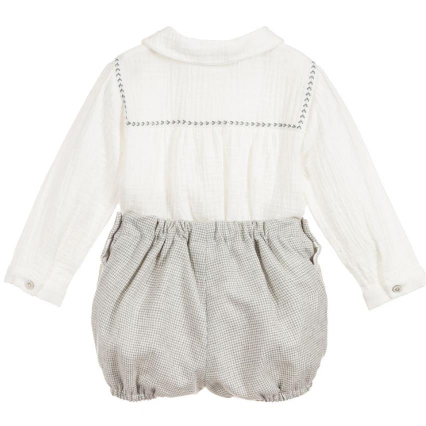 2PCS Children Boutique Clothes Boys Spanish Outfits Toddler Long Sleeve Shirts+Shorts Sets L1637