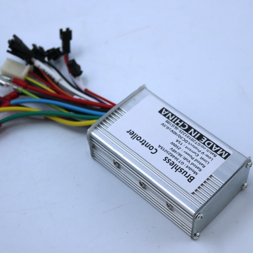 36v 48v 250w 15a bldc motorstyrning e-cykel borstlös hastighetsförare dual mode sensor/sensorless controller