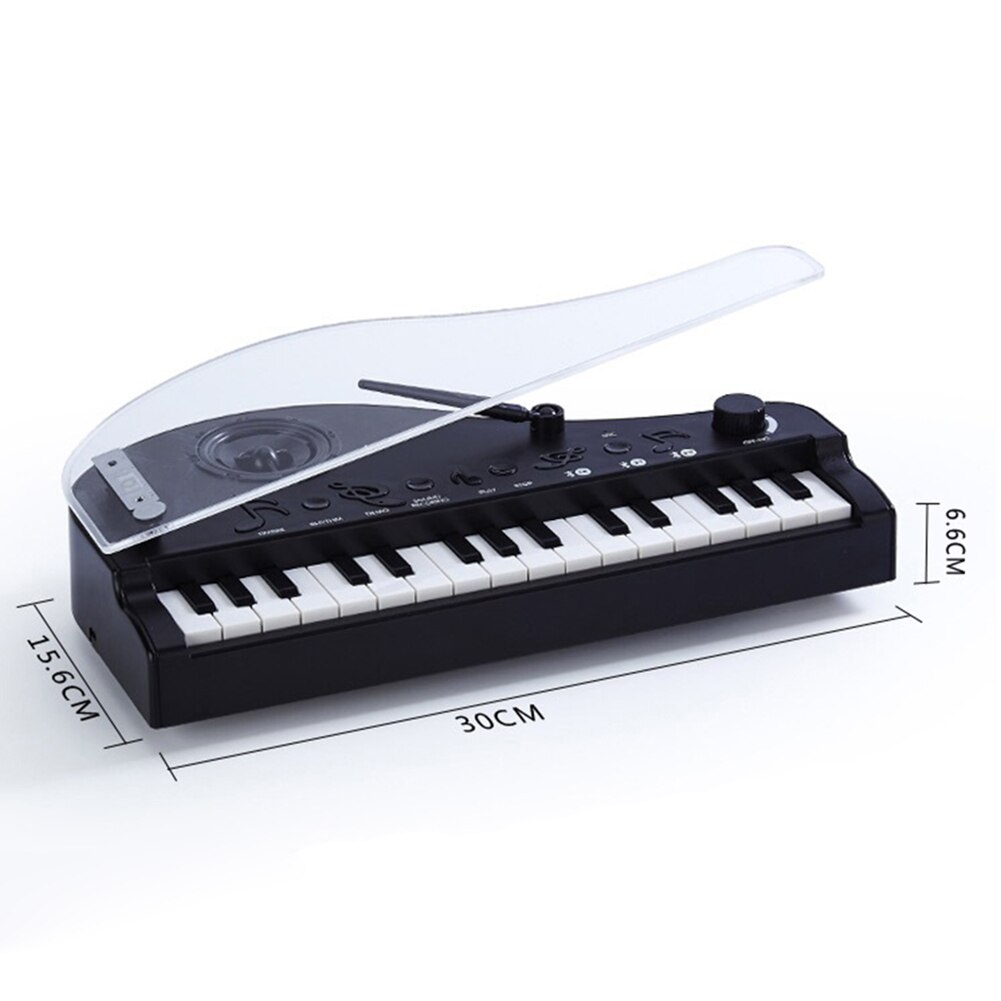 Mini Piano de música HD para llamadas de voz, teclado de luz de inducción con carga USB, juguete para niños, Juguetes Educativos de aprendizaje para niños: Black