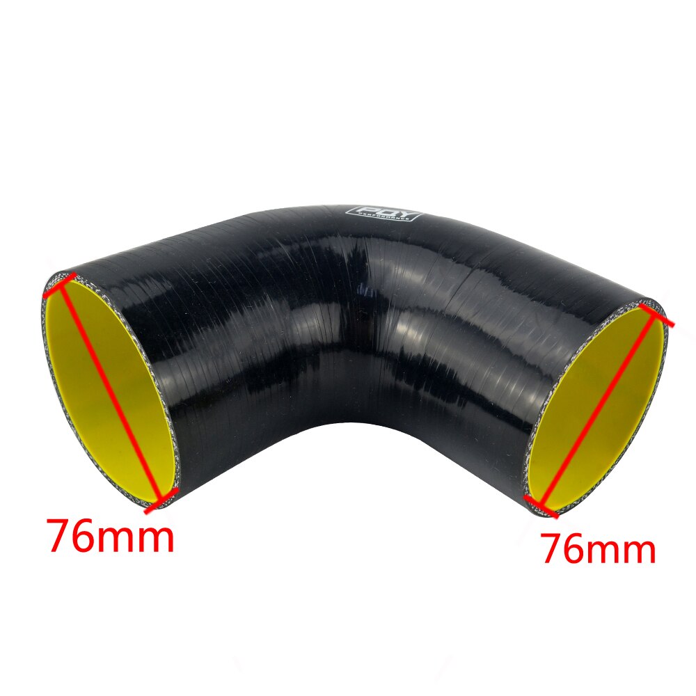 3 "76Mm 90 Graden Elleboog Siliconen Slang Turbo Intake Blauw &amp; Geel/Zwart &amp; Geel WX-SH9030-QY