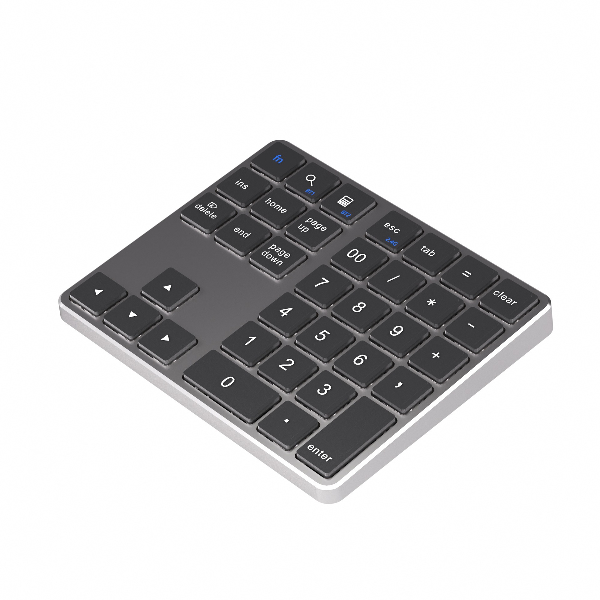 35-Tasten Dual-Bluetooth-Zahlentastatur 2,4 G kabellos Pad Dünne wiederaufladbare Tastatur für PC IOS Android Fenster Digital Klaviatur: Marine Blau