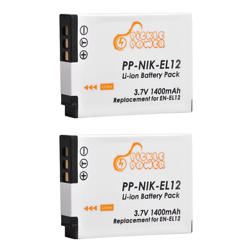 EN-EL12 EN EL12 Battery Charger Kits for Nikon CoolPix S610c S1000pj S6200 S6300 S9400 S9500 S9200 S9700 S9900 AW120 AW110 S70.: 2 Battery