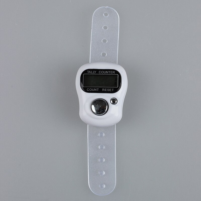 Mini LCD Electronic Digital Display Finger Hand Tally Counter Counting -White