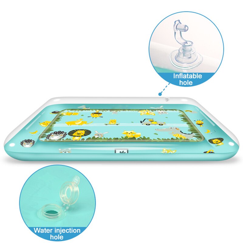 1Pcs Baby Water Mat Opblaasbare Vierkante/Croddile Patroon Baby Water Spelen Pad Mat Pvc Baby Veiligheid Water Kussen pad