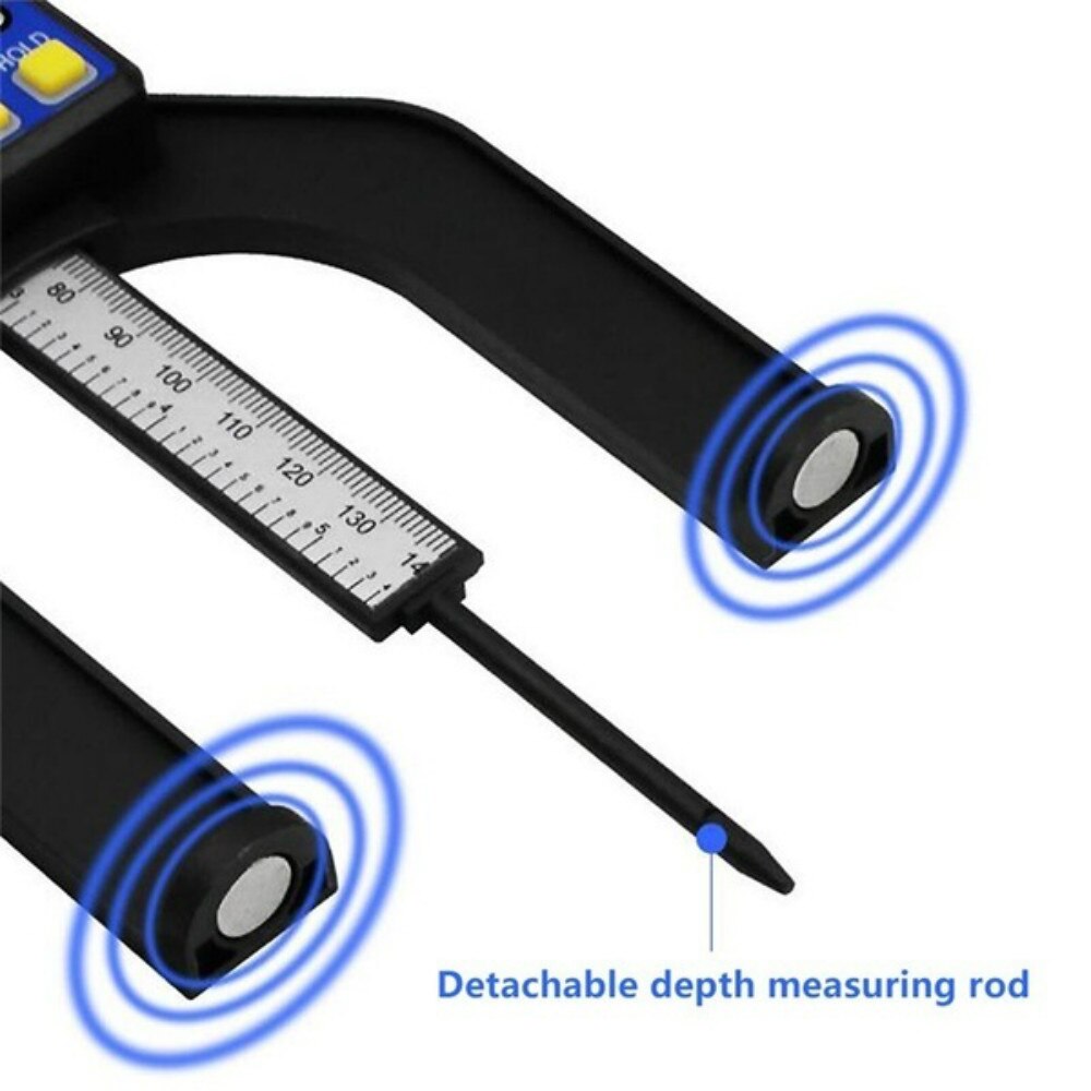 0-80mm Digital Tiefe Messgerät Lcd Höer Profiltiefenmesser Bremssättel Magnetische Füße Selbst Stehen Für Hand Router tische