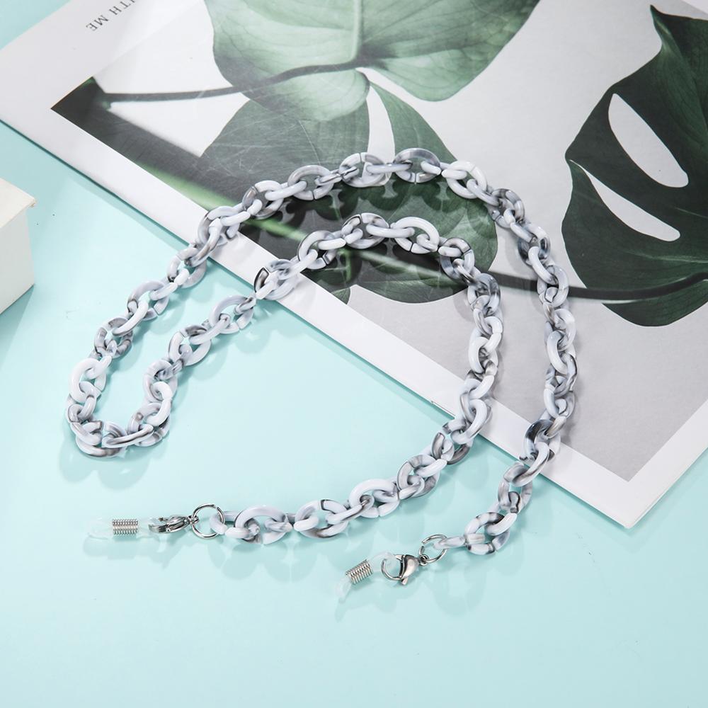 Teamer Cadena de soporte para mascarillas faciales para mujer, collar decorativo de que sujeta tu máscara alrededor de tu cuello, cadena de gafas acrílicas