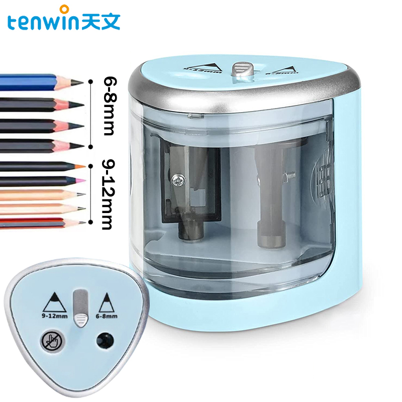 Tenwin Two-hole Electric Automatic Pencil Sharpener Switch Pencil Sharpener Home Office School Supplies Stationery Art