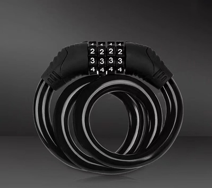 Bike Lock 4 Digit Code Combination Bicycle Lock Bicycle Security Lock Bicycle Equipment MTB Anti-theft Ring Lock TXTB1: Black